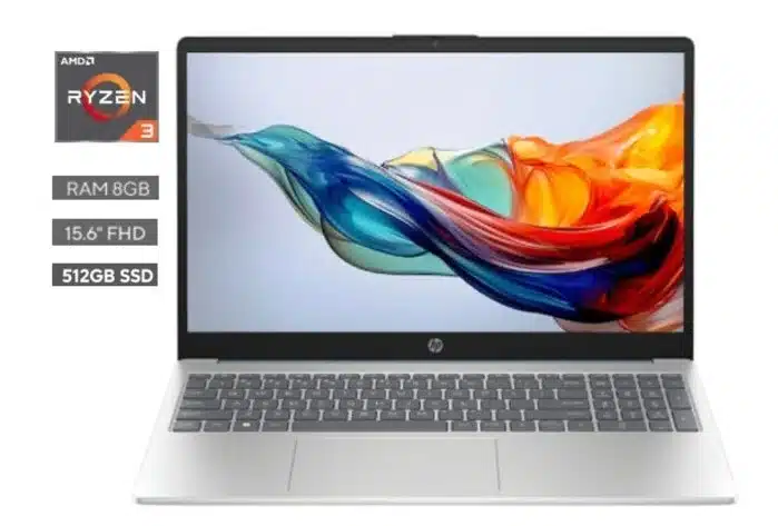 HP 15-FC0232LA · AMD Ryzen 3 7320U · 8GB LPDDR5 · 512GB SSD