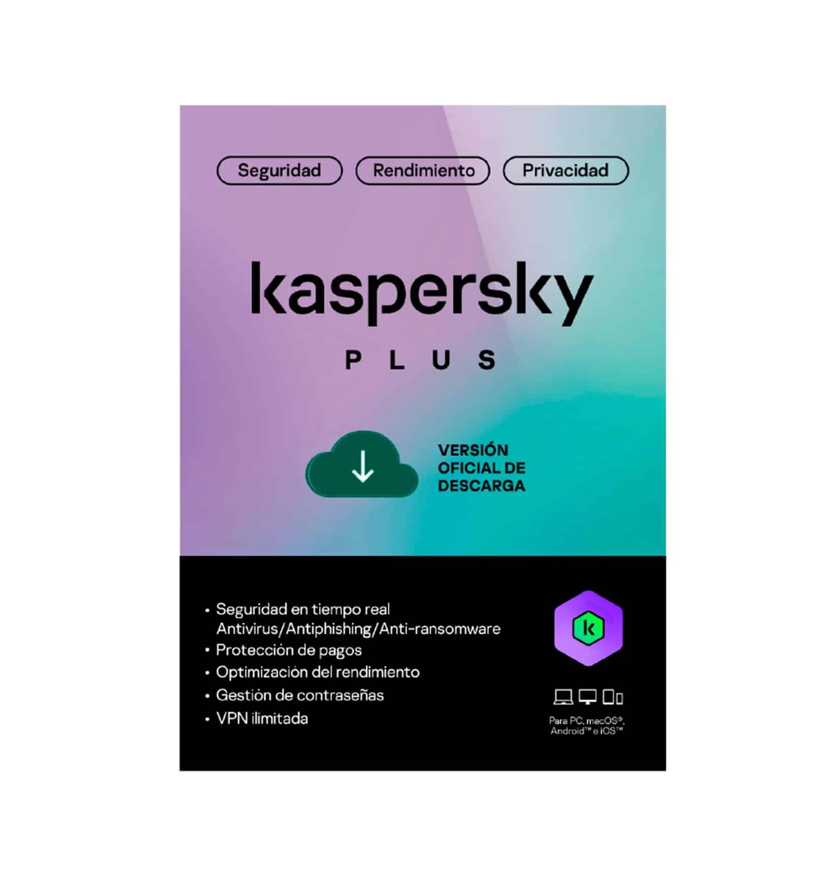 Licencia Kaspersky Plus 3 Usuarios (24 Meses)