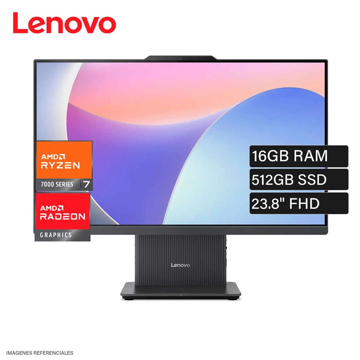 AIO Lenovo 24ARR9 · AMD Ryzen 7 7735HS · 8GB DDR5 · 512GB SSD