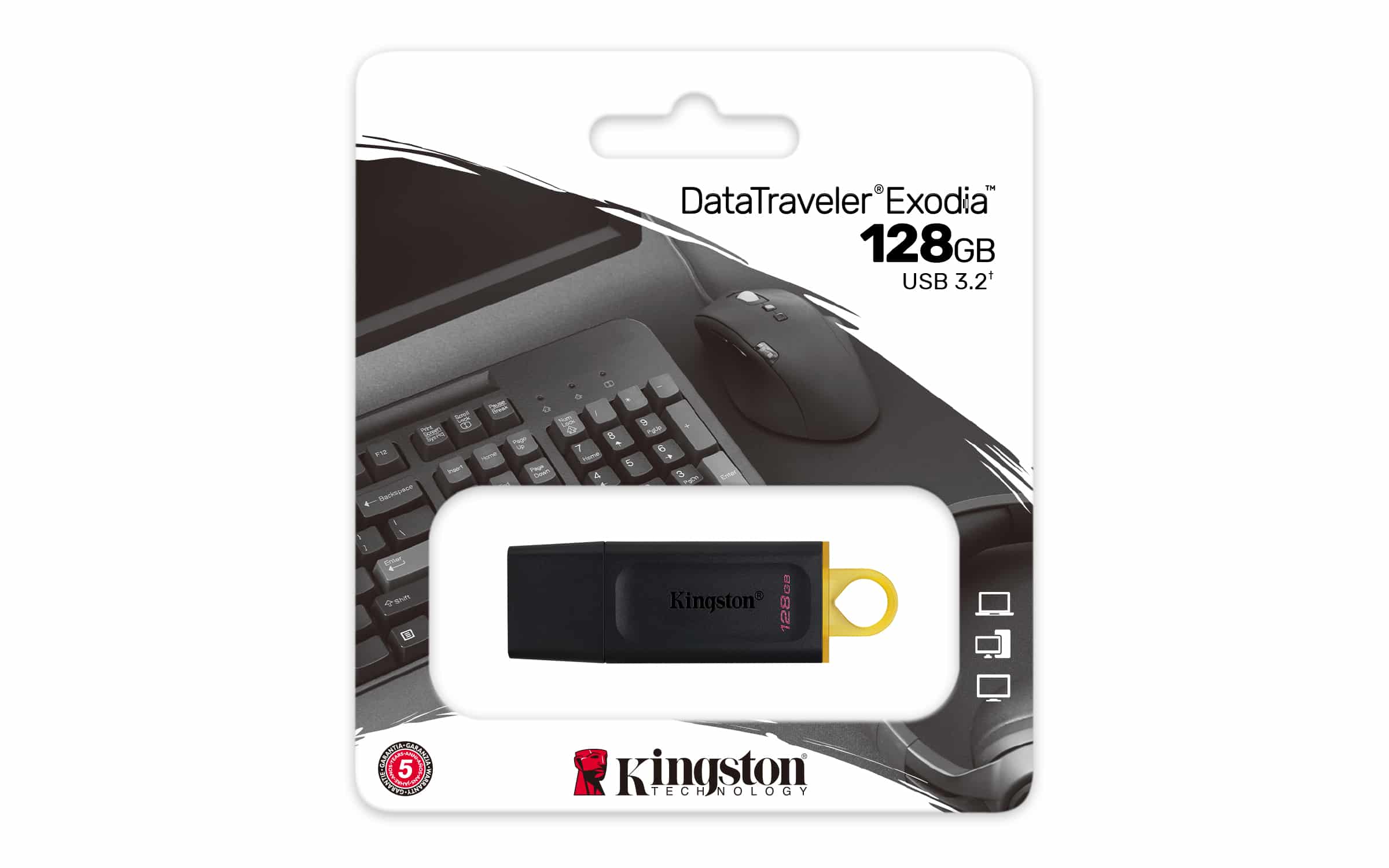 Memoria USB Kingston Datatraveler 3.2 Dtx Exodia- 128GB · Negra