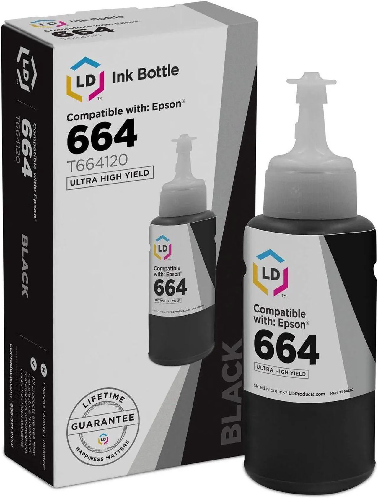 Tinta Epson T-664 Black Compatible Con L121