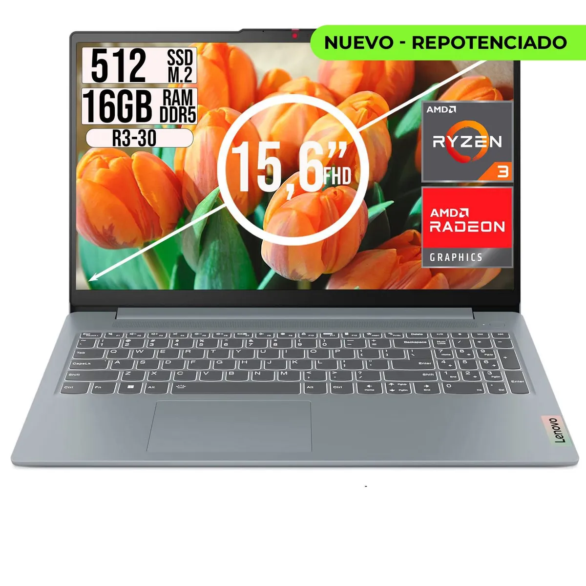 Lenovo Slim 3 15AMN8 · AMD Ryzen 3 30 · 16GB LPDDR5 · 512GB SSD