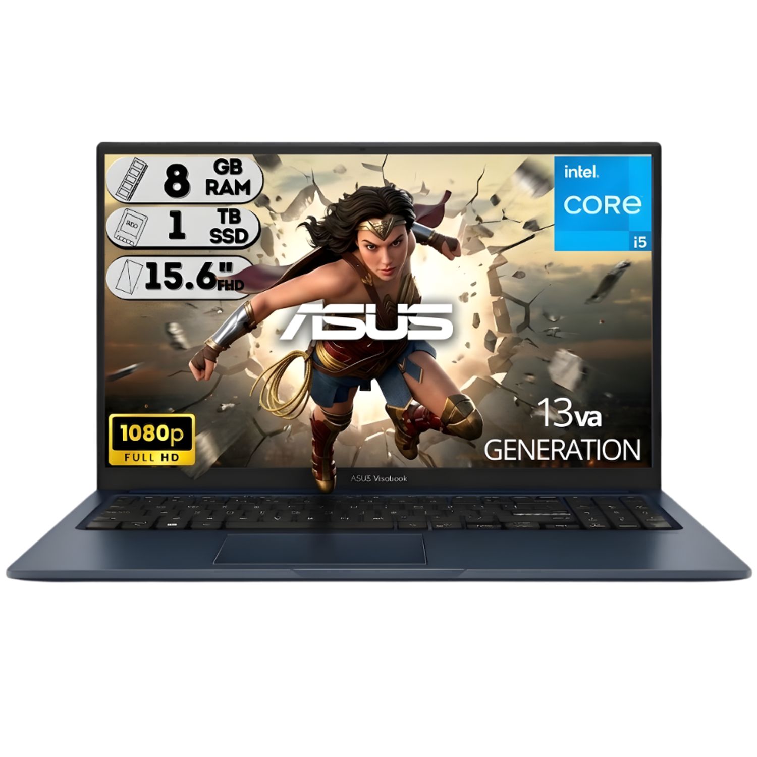 Asus X1504VA-BQ5561 · Intel Core 5 120U · 16GB DDR5 · 512GB SSD · Quiet Blue